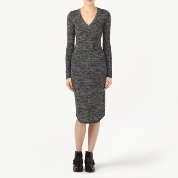 Wilfred Free long sleeve knit black/dark grey heathered dress - Picture 1 of 8